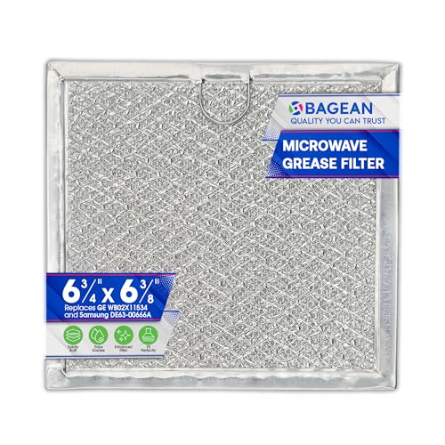 Microwave Filter replacement 6.81" x 6.34" Fits GE WB02X11534 Samsung DE63-00666A Microwave Grease Filter - Freshens and Filters Kitchen Air Entering the Over-the-Range Oven Stove Fan