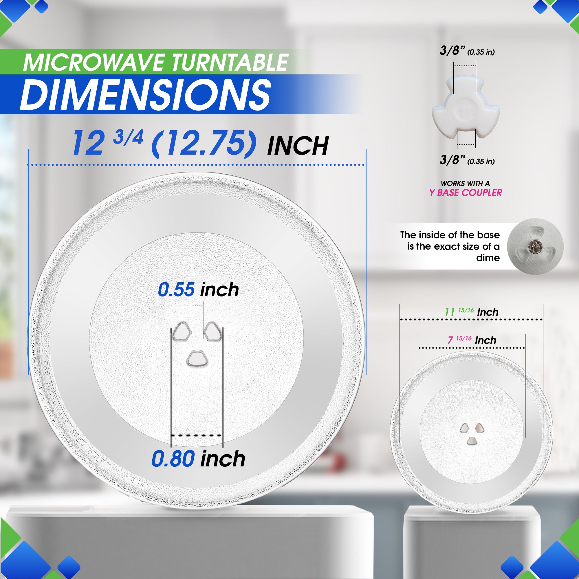 Replacement For GE WB49X10061 Microwave Glass Turntable Plate/Tray 12 3/4 Inches