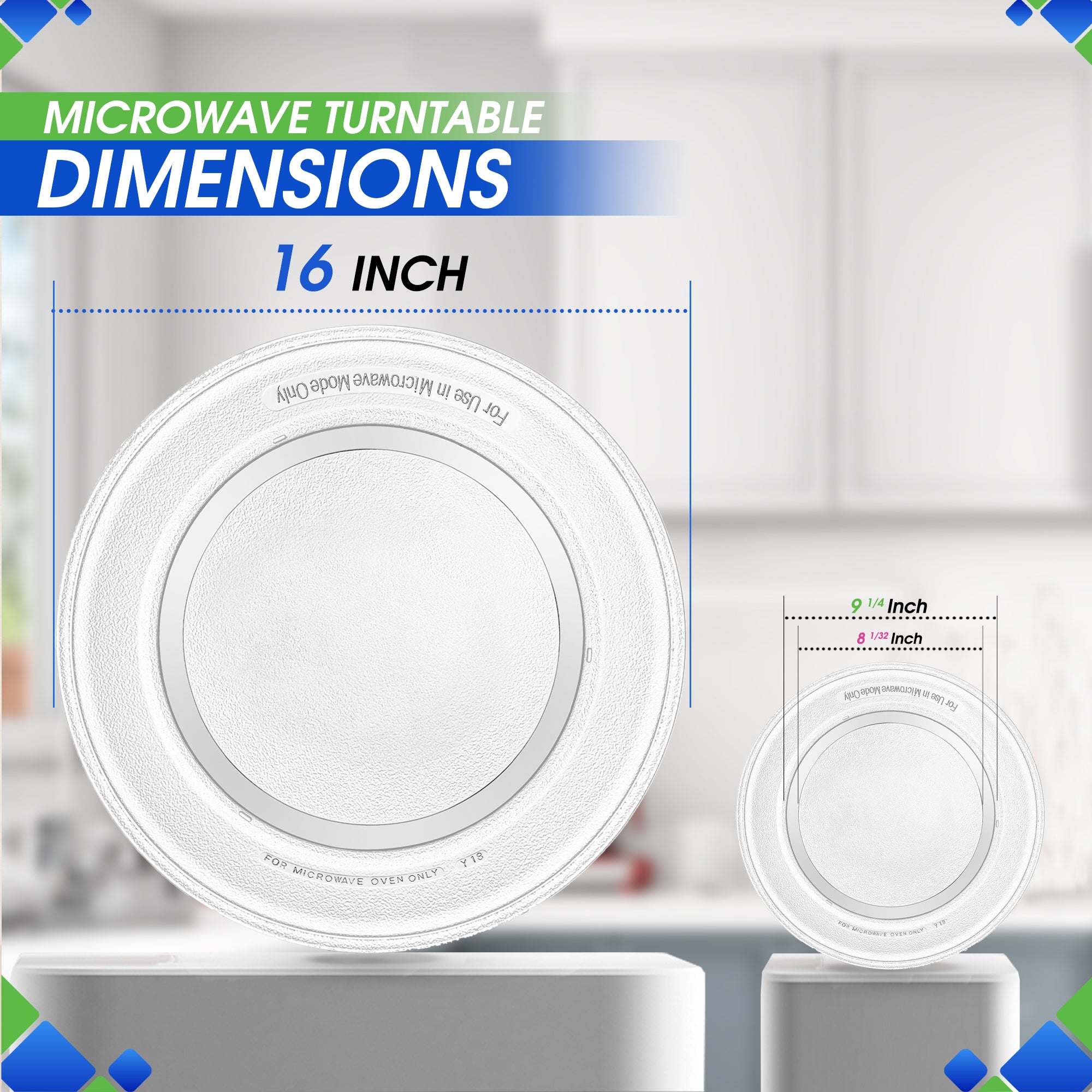 Microwave Plate Replacement 16 inch Fits WB49X10189 GE FMicrowave Glass Plate - Exactly Replaces Rotating Microwave Turntable Plate - Durable Oven Microwave Tray Dish For Better Reheating and Cooking