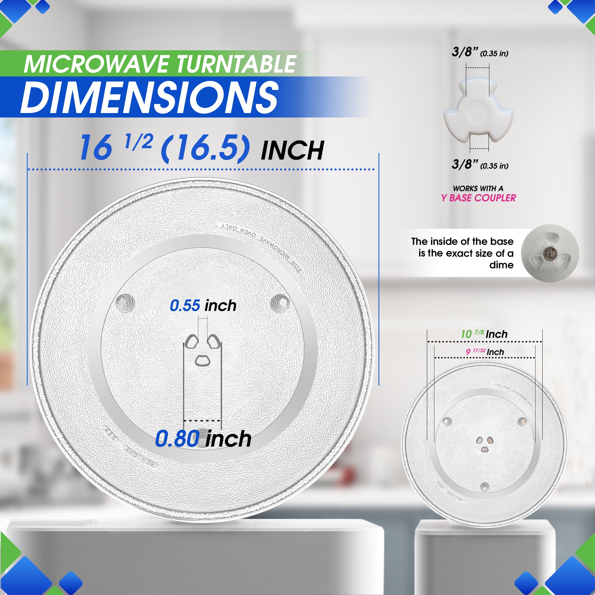 Microwave Plate Replacement 16.5 inch Fits F06014M00AP Panasonic Microwave Glass Plate - Exactly Replaces Rotating Microwave Turntable - Durable Oven Dish Tray For Better Reheating and Cooking