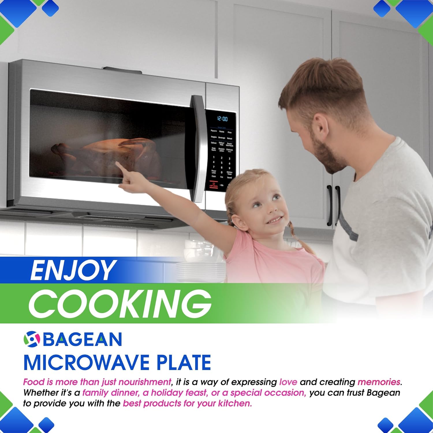 Microwave Plate Replacement 13.5” for F06015Q00AP Panasonic Microwave Glass Plate - Rotating Glass Microwave Turntable Plate Oven Spinning Dish Tray For Better Reheating and Cooking