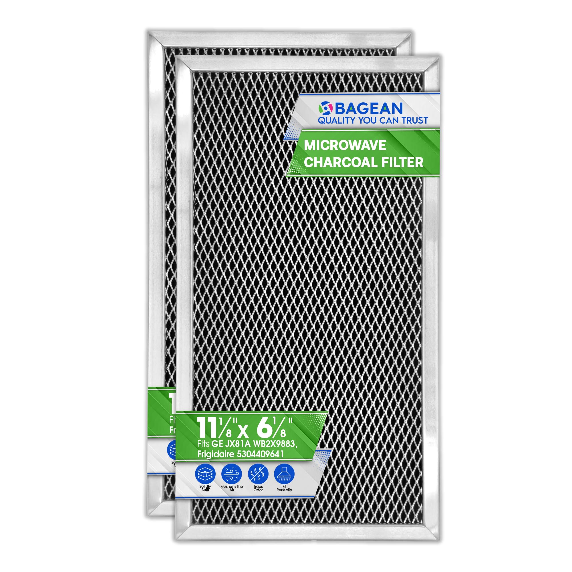 Microwave Charcoal Filter 11.15" x 6.10" for JX81A WB2X9883 GE Microwave Filter Replacement - Carbon Filter Freshens and Filters Kitchen Oven Air in Over-the-Range Stove Fan