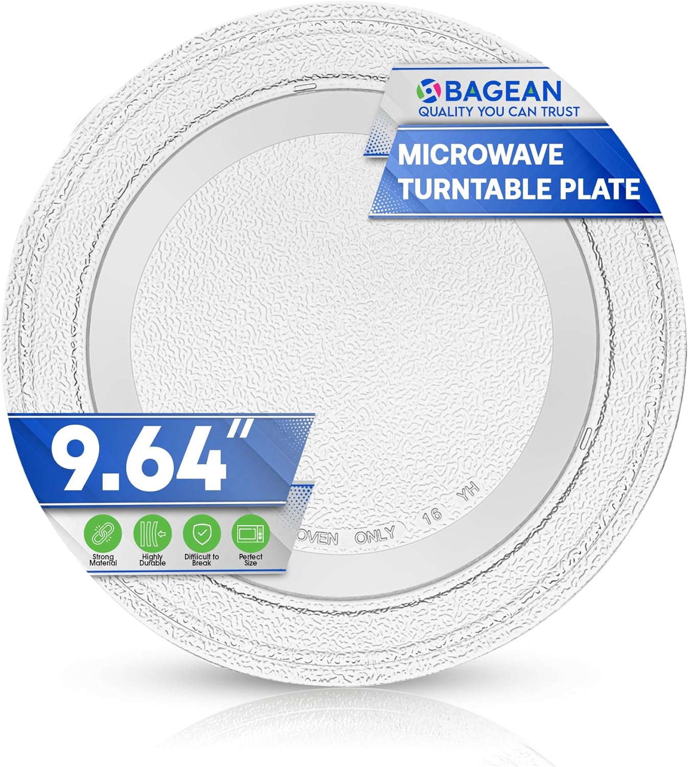 Microwave Plate Replacement 9.6 Inch for Small Microwave Oven Turntable Plate - LG Replacement Microwave Glass Plate Fits Many Brands Plates - Rotating Dish Tray For Better Reheating and Cooking