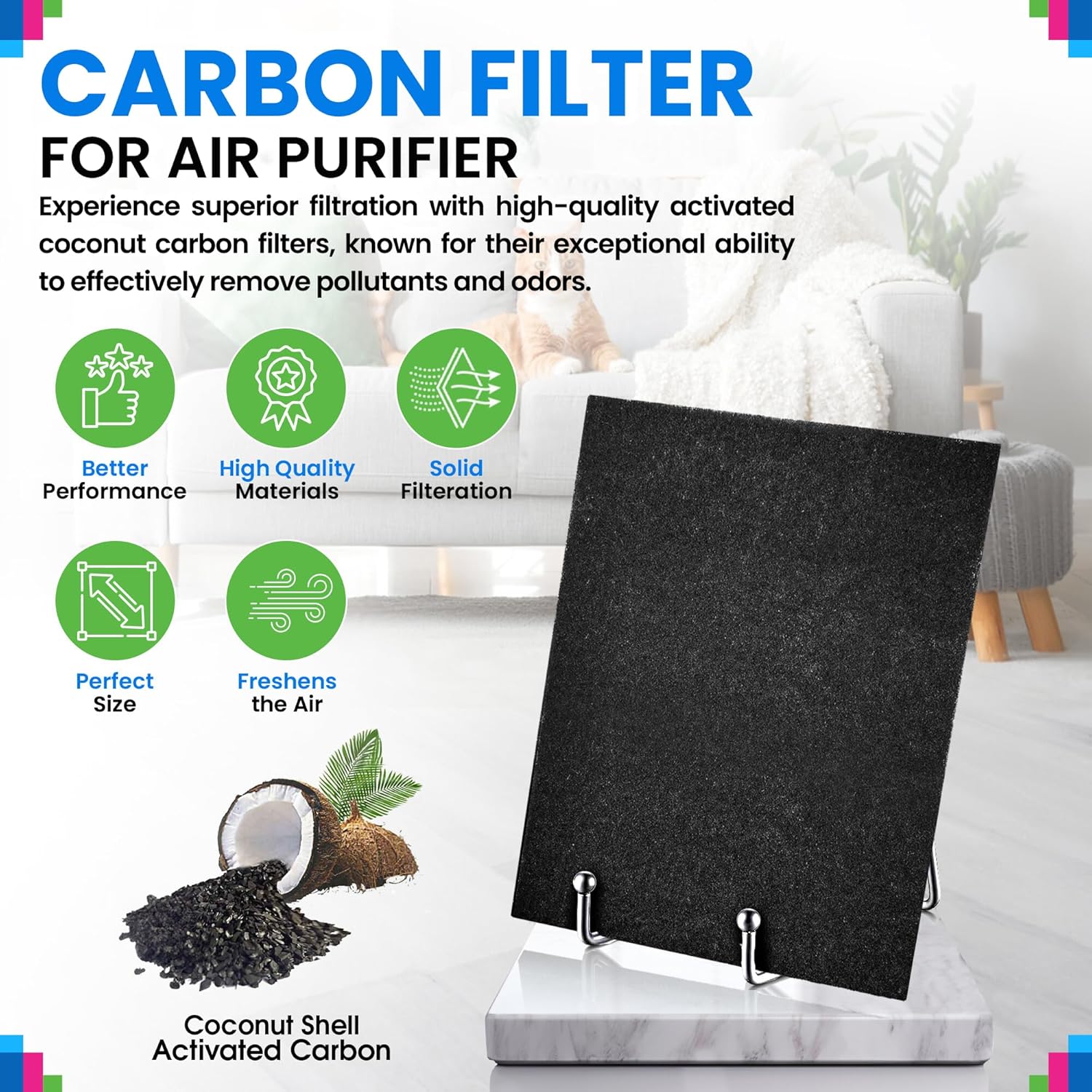 Carbon Pre Filter A Filters for Air Purifiers - Compatible with Honeywell HPA300 Series - Fits Honeywell Air Purifier Filter Replacement - Pre Filters A Removes Particles and Freshens the Air