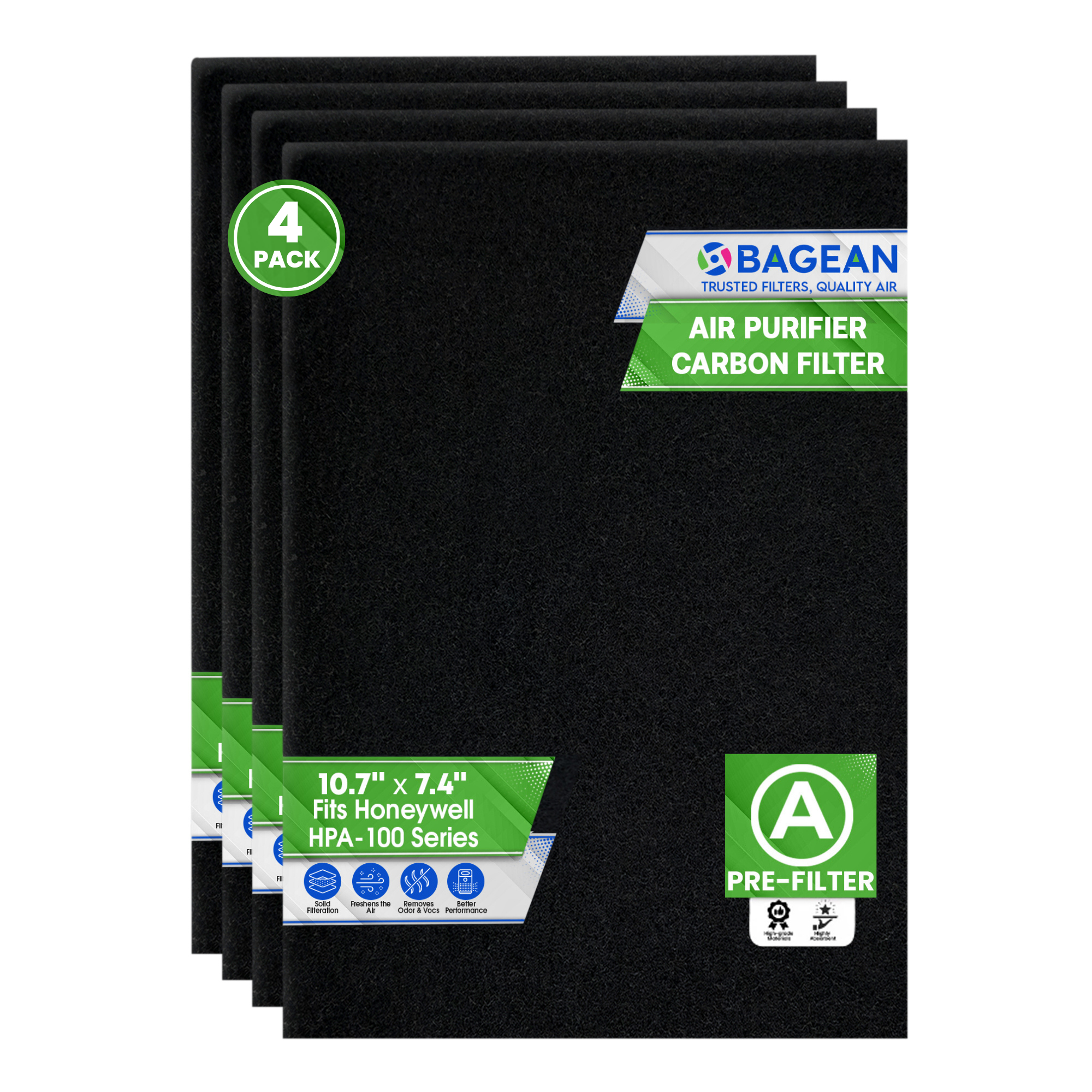 Carbon Pre Filter A Filters for Air Purifiers - Compatible with Honeywell HPA100 Series - Fits Honeywell Air Purifier Filter Replacement - PreFilter A Air Filters remove odors and freshen the Air