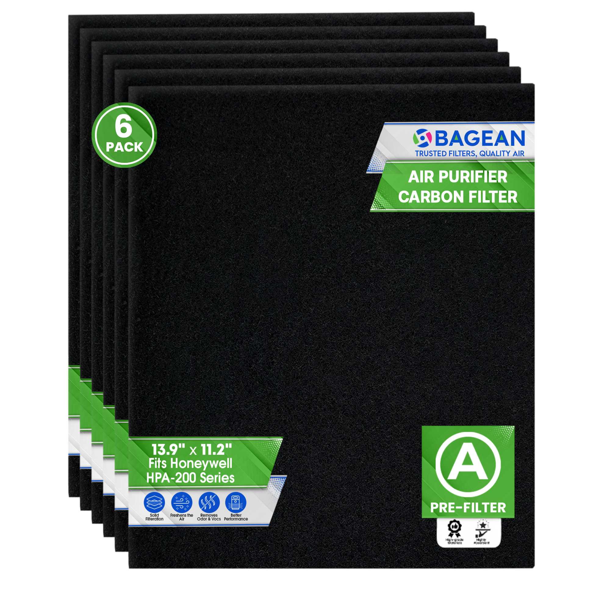 Carbon Pre Filter A Filters for Air Purifiers - Compatible with Honeywell HPA200 Series - Fits Honeywell Air Purifier Filter Replacement - PreFilter Air Filters Removes Odors and Freshens the Air