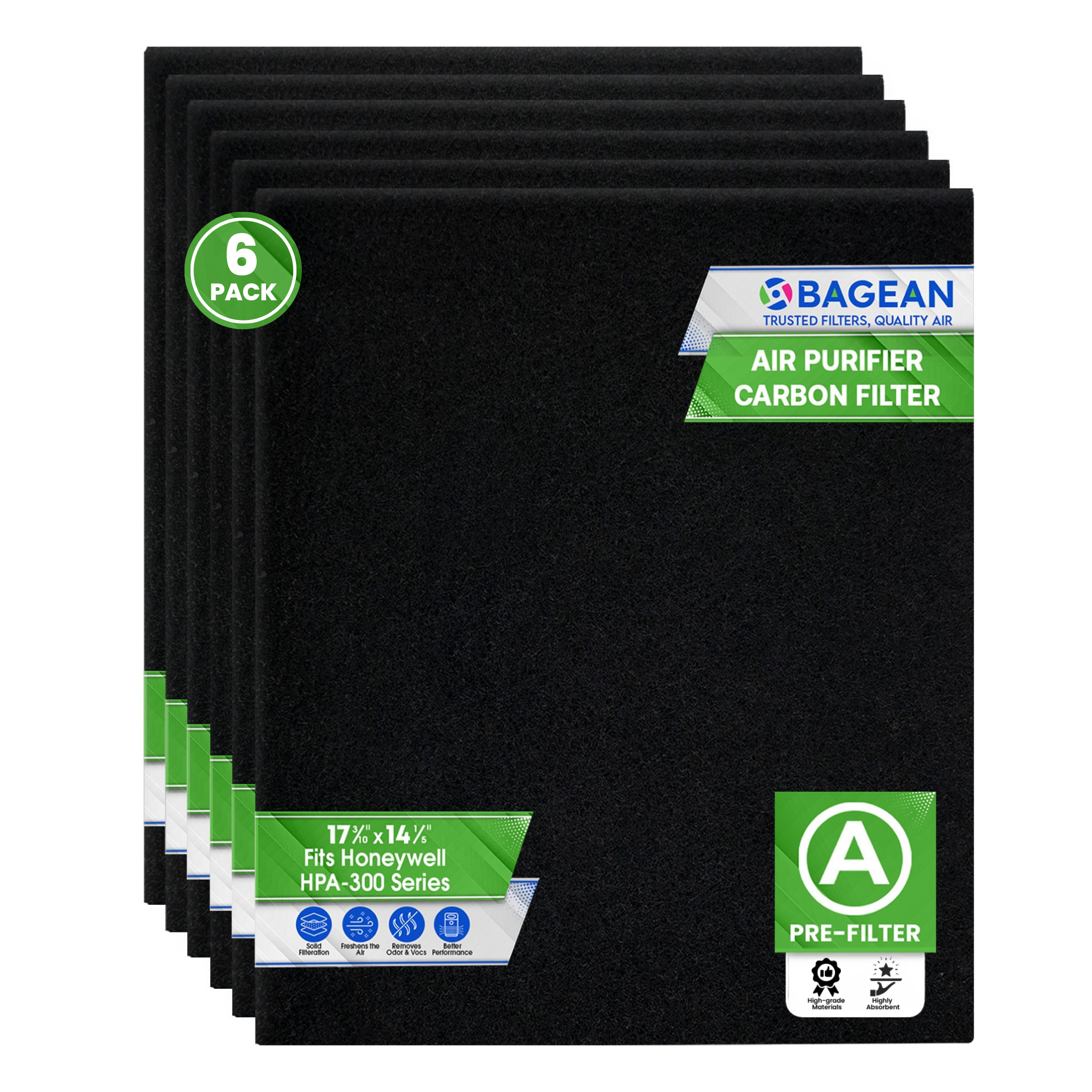 Carbon Pre Filter A Filters for Air Purifiers - Compatible with Honeywell HPA300 Series - Fits Honeywell Air Purifier Filter Replacement - Pre Filters A Removes Particles and Freshens the Air