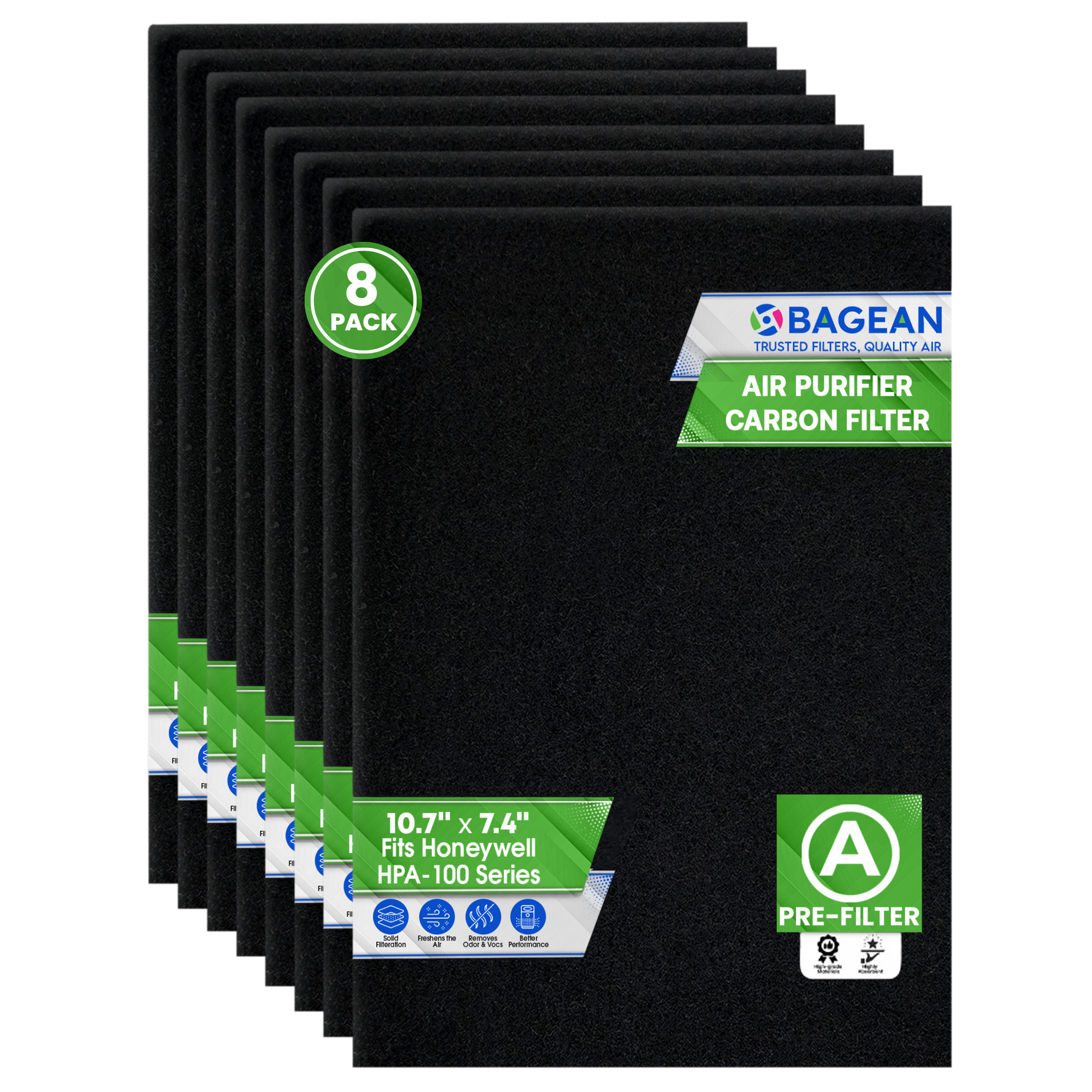 Carbon Pre Filter A Filters for Air Purifiers - Compatible with Honeywell HPA100 Series - Fits Honeywell Air Purifier Filter Replacement - PreFilter A Air Filters remove odors and freshen the Air