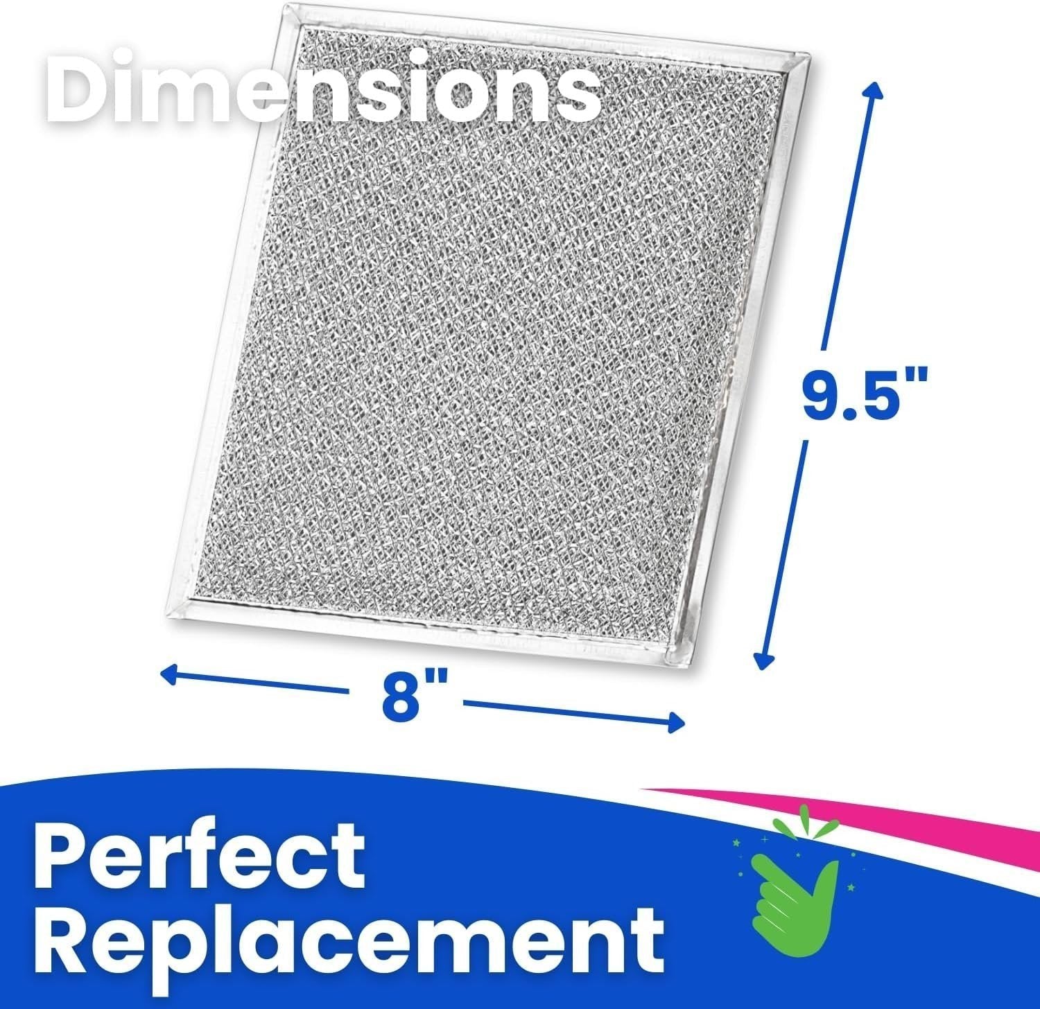 Range Hood Filter Replacement for Braun Nu-Tone BP55 Hood Grease Filter 8" x 9.5" - Aluminum Mesh screen Hood Vent Filter for Range Hood - Filters Grease Entering Kitchen Stove Overhead Vent